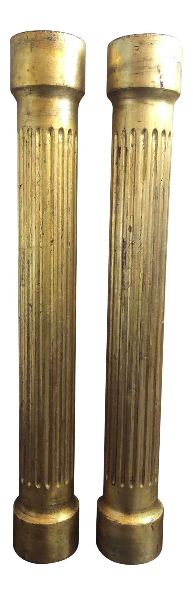 Gold Fluted Columns a Pair Chairish