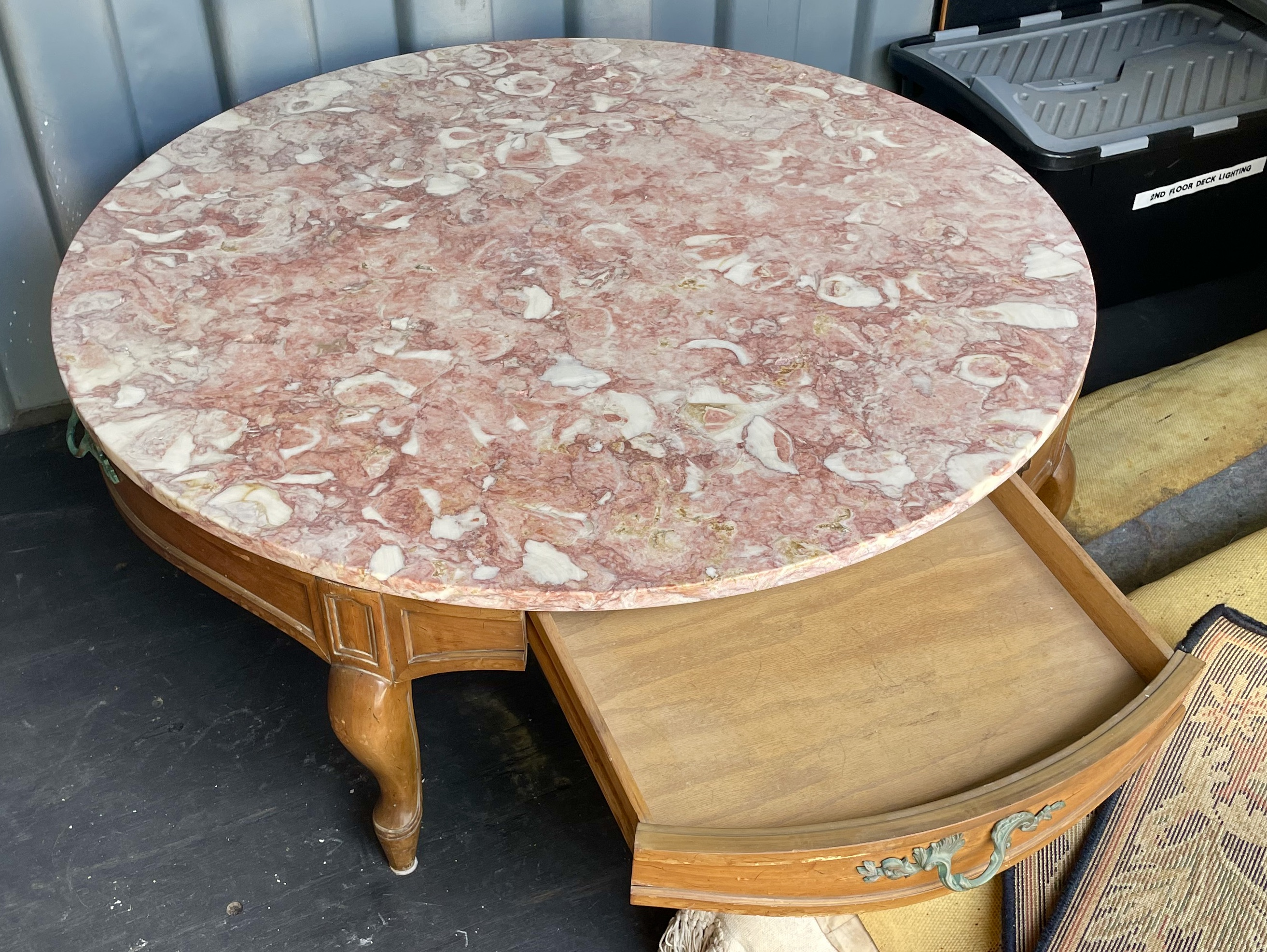 Pink marble top coffee table deals