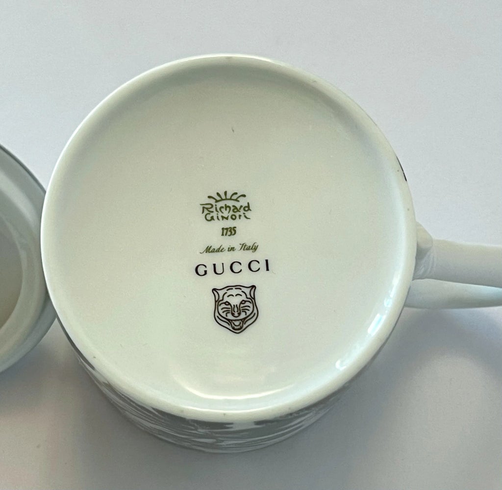 Gucci Porcelain Flowers Scroll Mug | Chairish