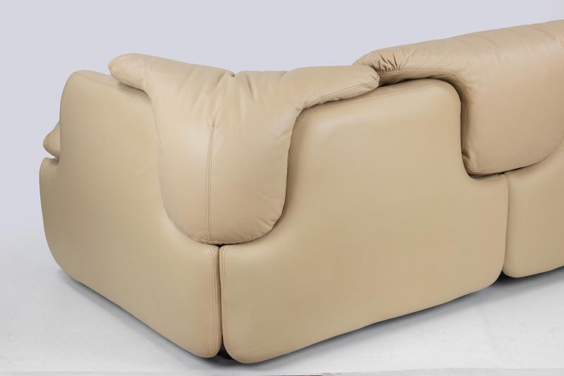 Confidential Modular Sofa in Fiberglass and Leather by Alberto Rosselli for Saporiti, Italy, 1970s, Set of 3