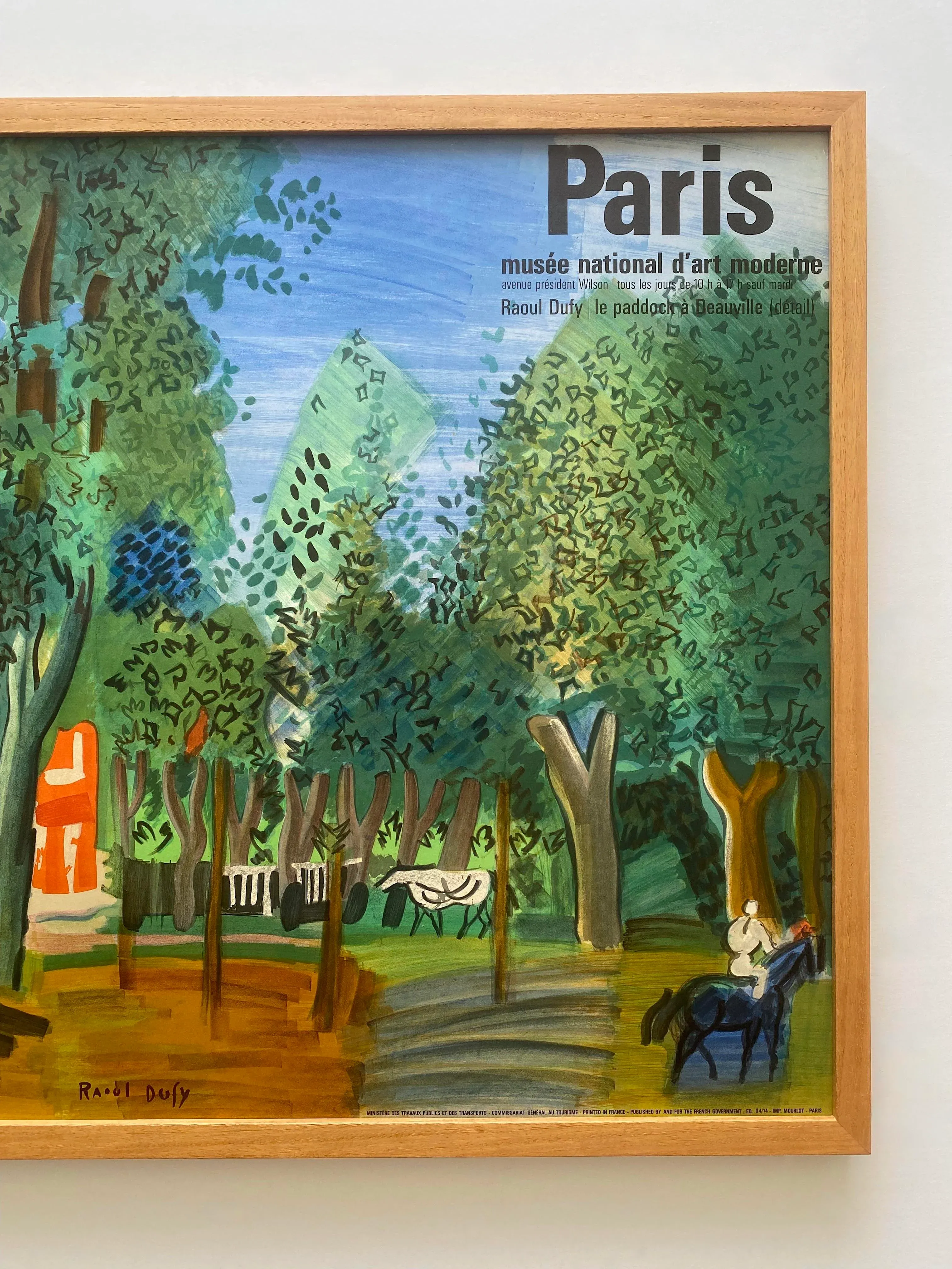 Raoul Dufy Vintage 1964 Mourlot Fine Art Lithograph Print Framed Large Paris Travel Poster \