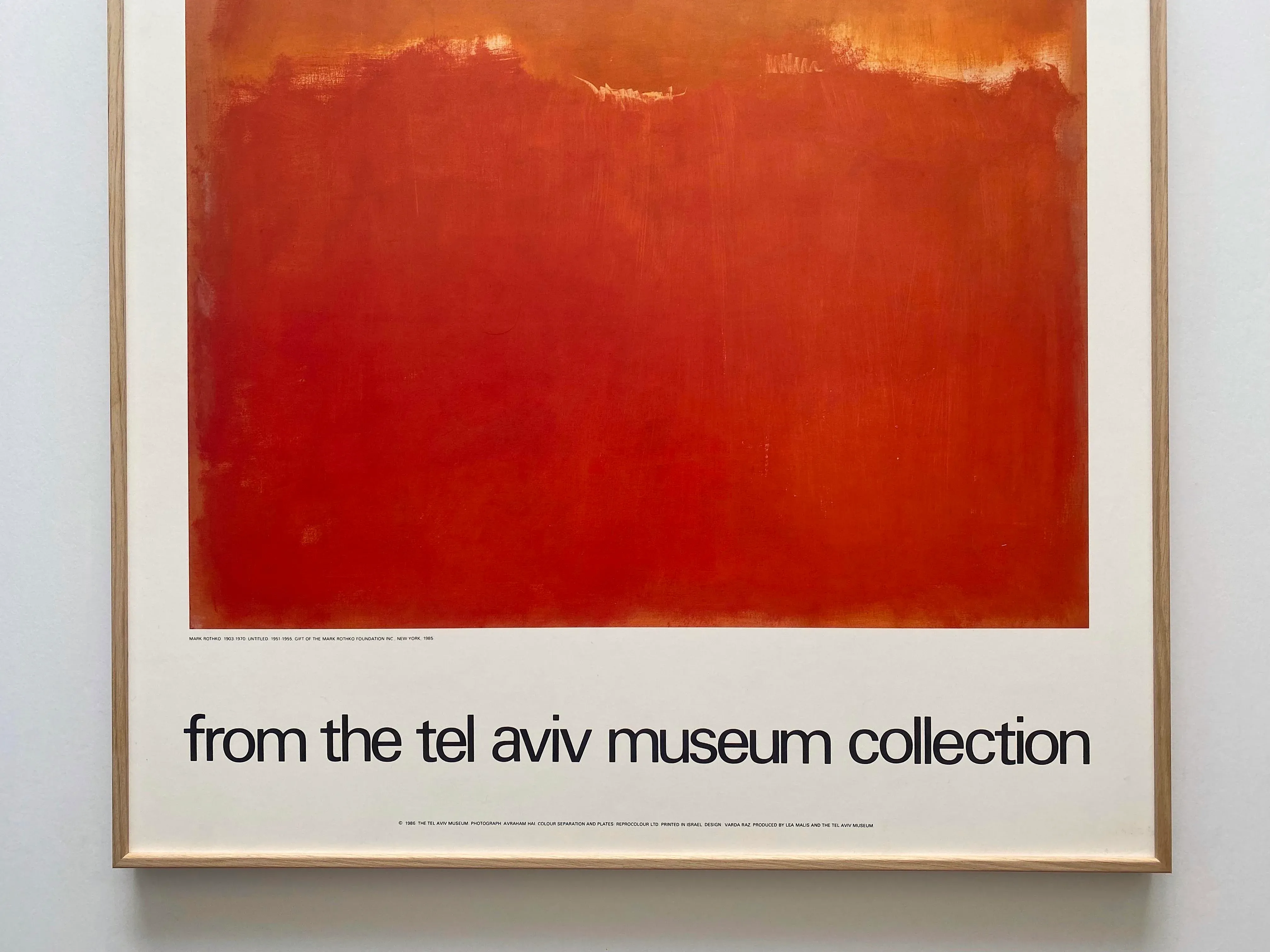 Mark Rothko ポスター Untitled Mark Rothko Vintage 1986 Modernist Lithograph Print Framed
