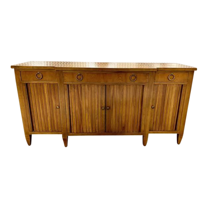 MidCentury Baker Furniture Regency Style Tambour Door Sideboard Chairish