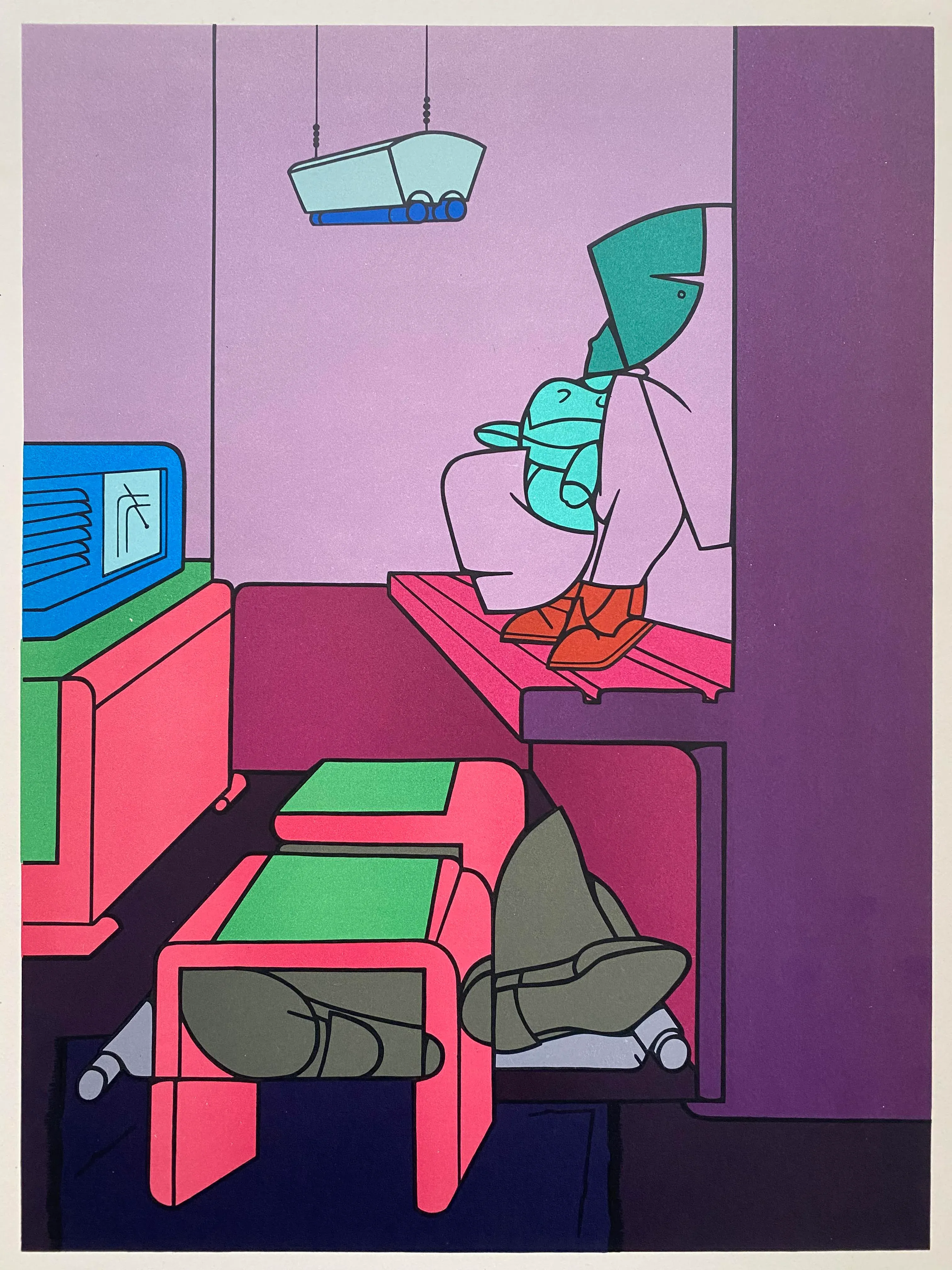アート・デザイン・音楽 Valerio Adami : le voyage du dessin Valerio Adami, The Musician, original signed screenprint, print