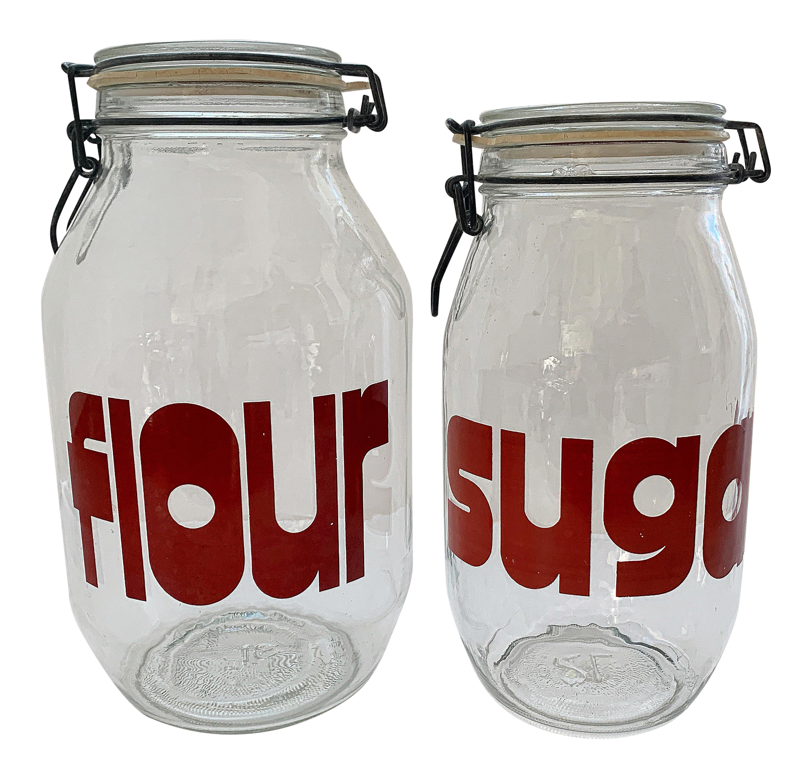 retro flour and sugar canisters