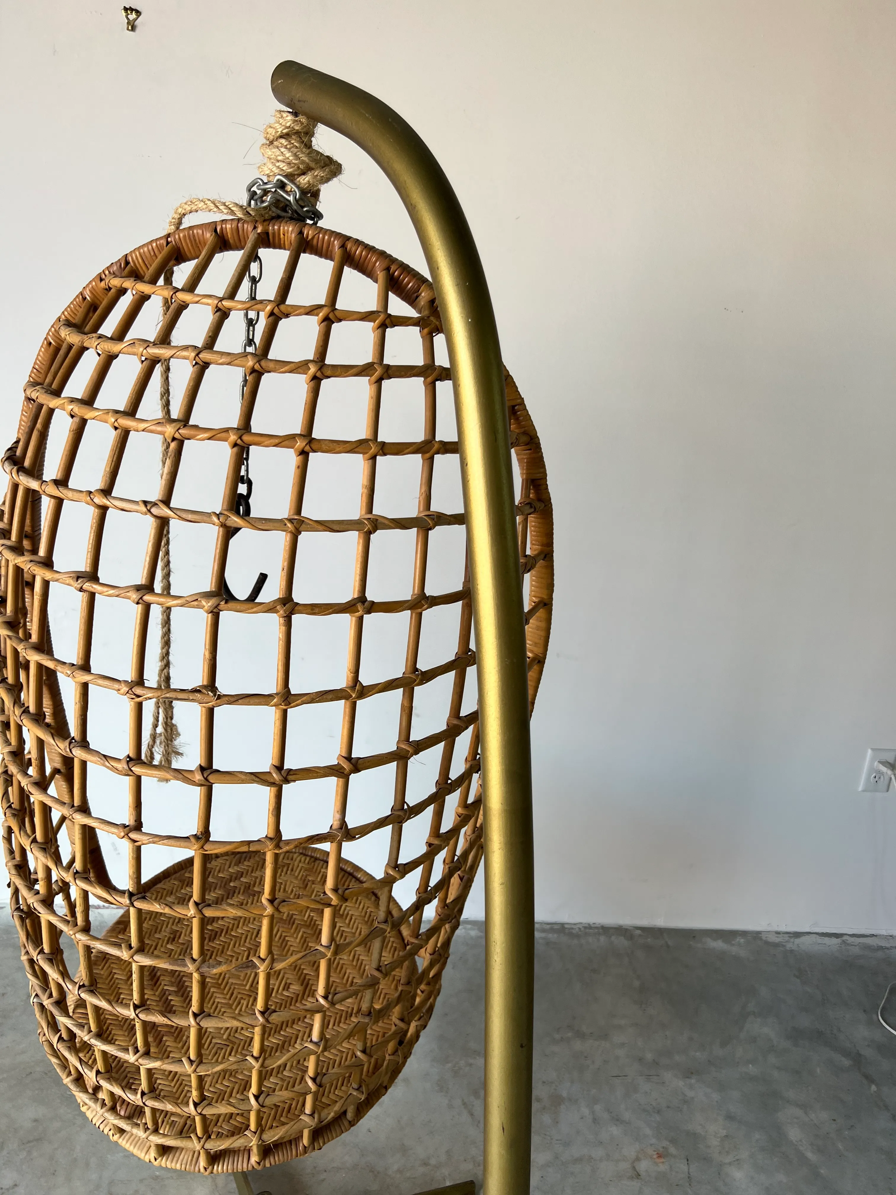 Vintage Rattan Hanging Egg Chair