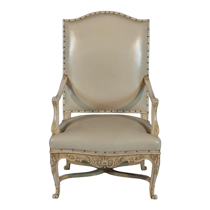 19th-century-french-regency-style-oak-armchair-chairish