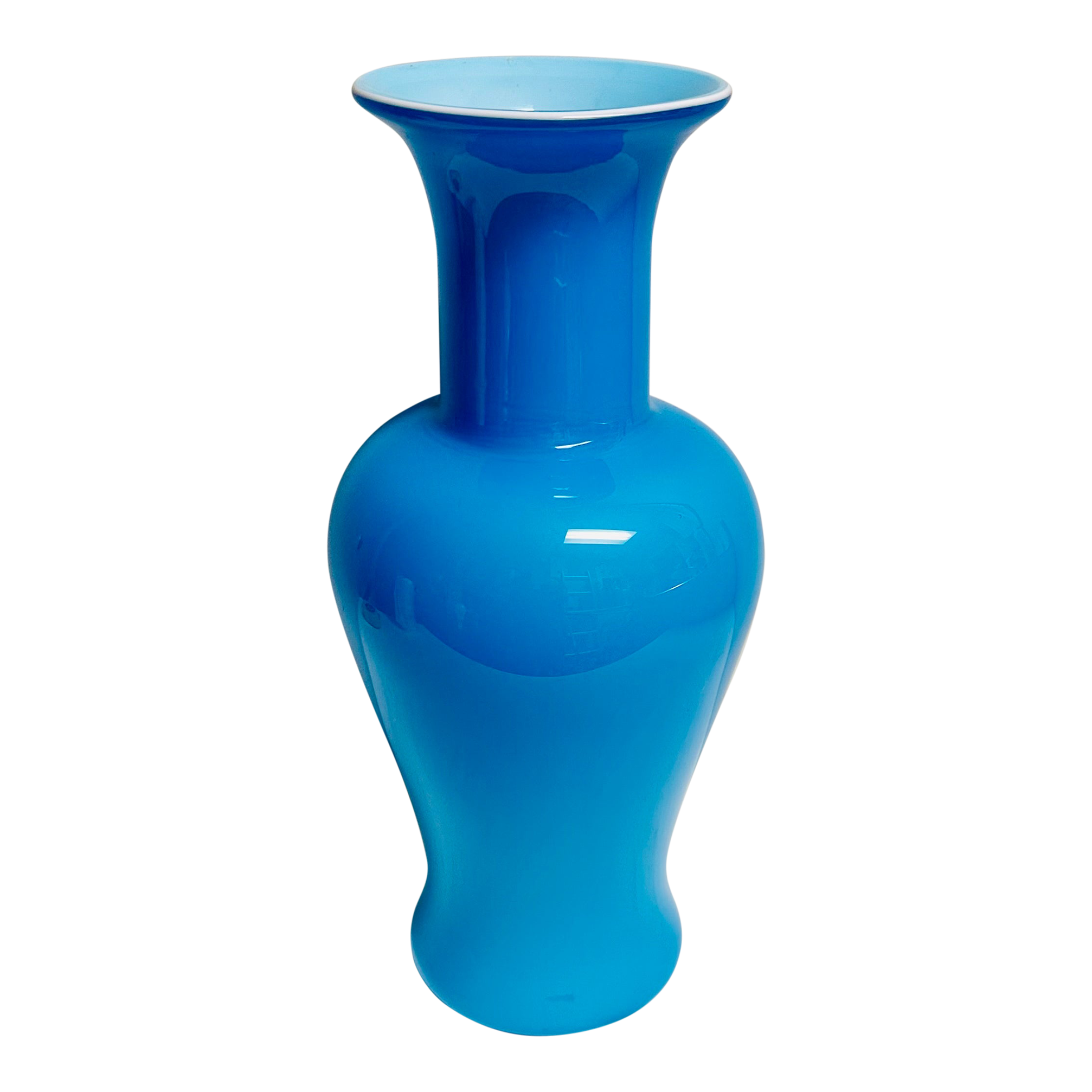 ブルーボートカバーフィットグラスマスターS 164 O / B THRU-1990 1990's Moretti Style Aqua Blue Cased Glass Tall Vase | Chairish