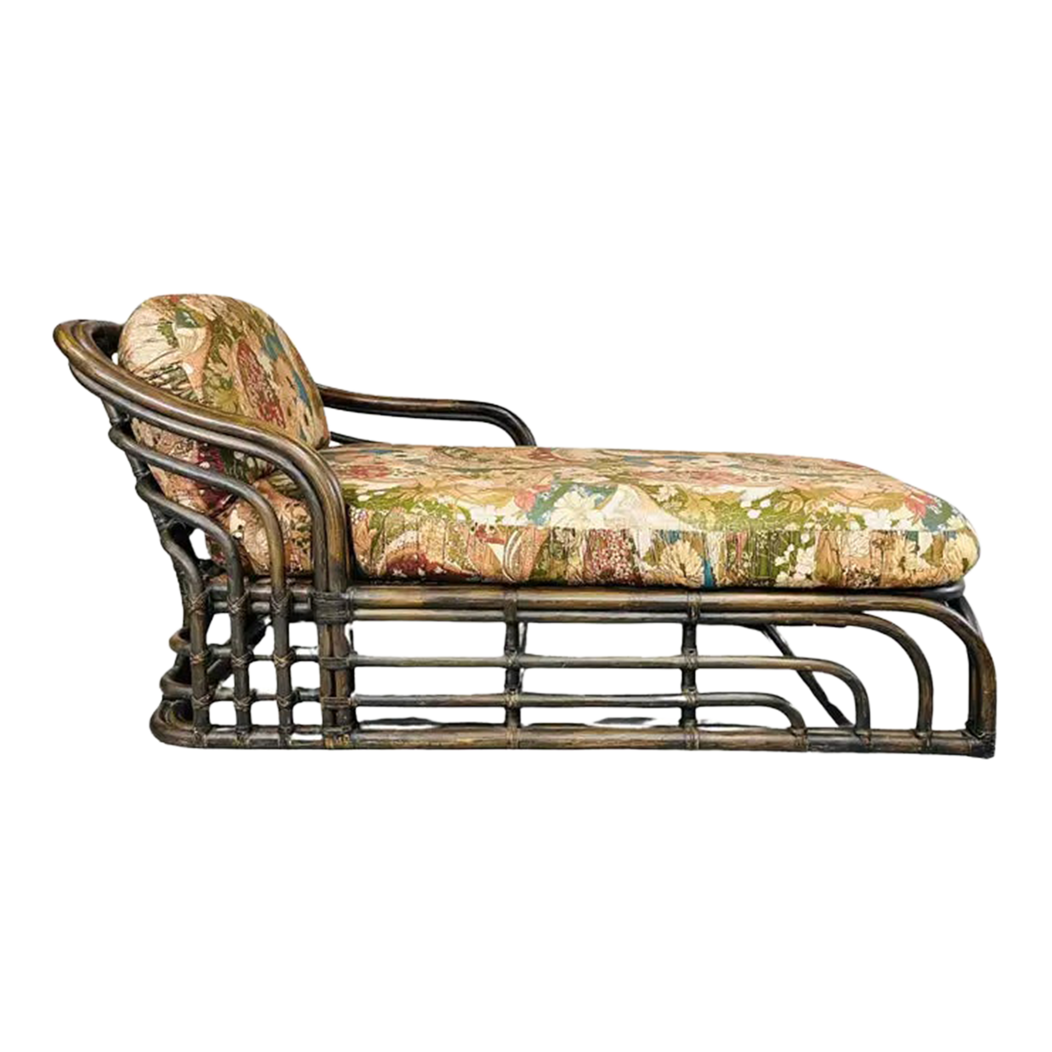 Bohemian Ficks Reed Style Sculptural Bamboo Chaise Lounge Chair Circa ...
