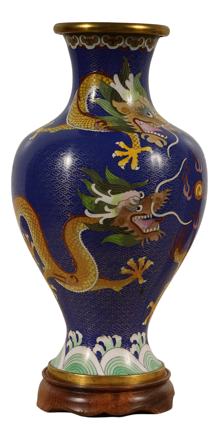 Vintage Chinese Cloisonne Dragon Vase Chairish
