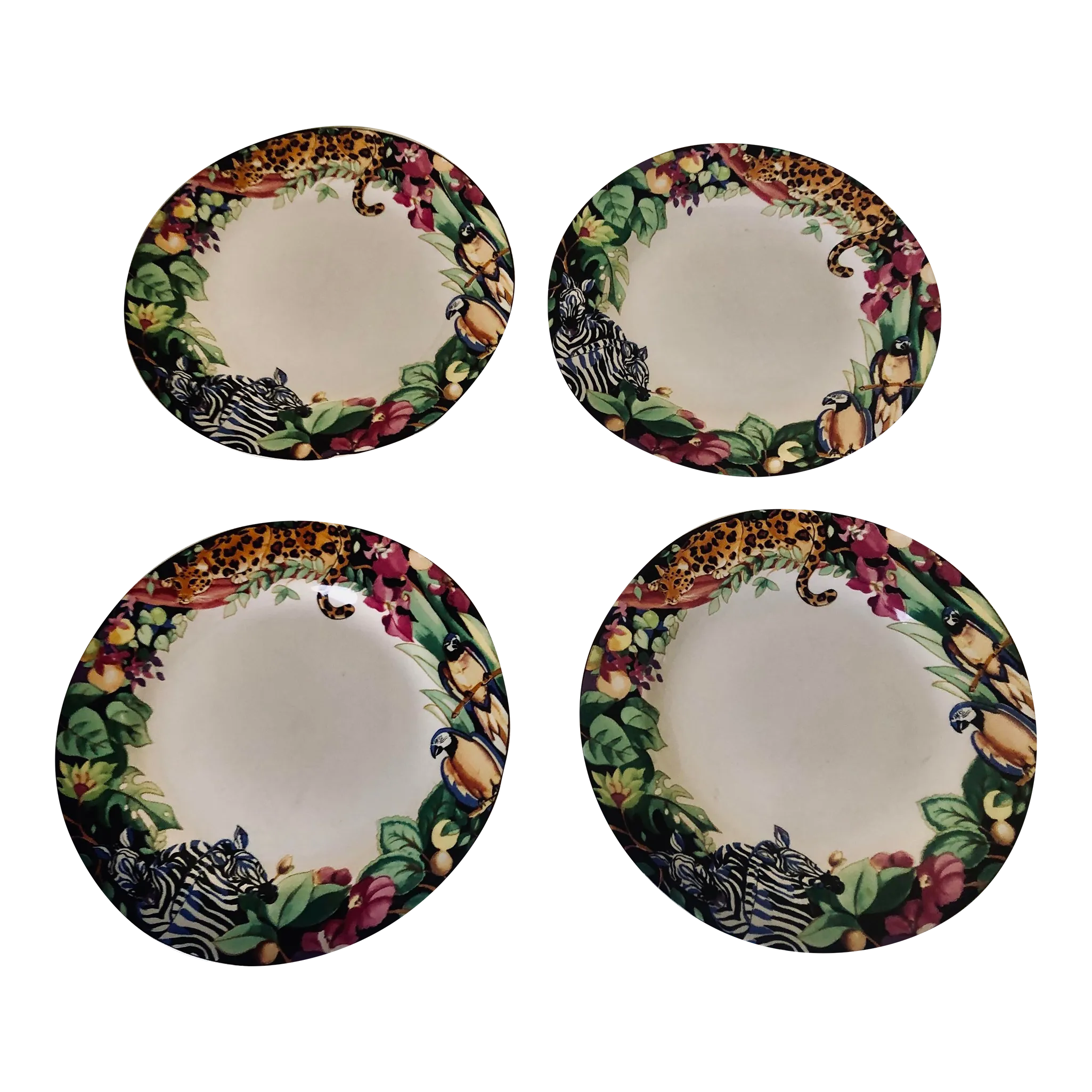 90\'s Vitromaster Rain Forest Dinner Plates S/4