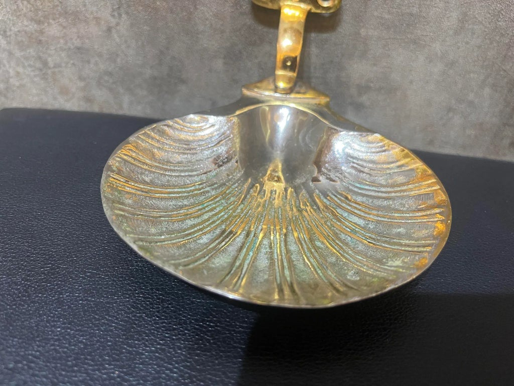 Vintage Brass Shell Soap Dish With Mythical Face | Chairish