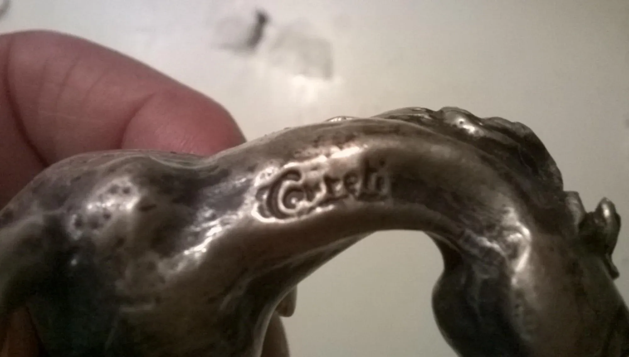 Early 1900s Cerreti Solid Silver Family of 3 Horse Figurines