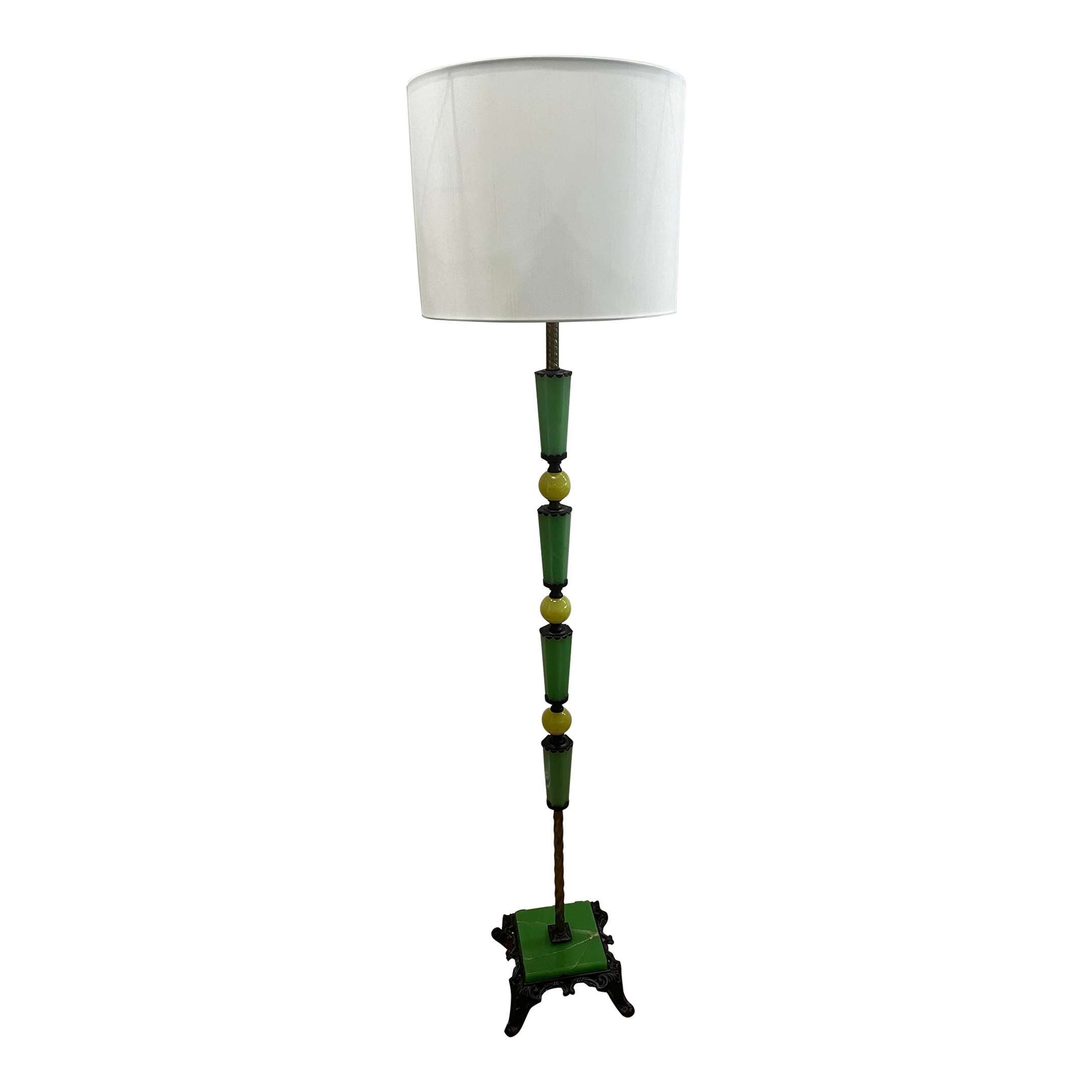 1920s Jadeite Green Glass Art Deco Floor Lamp Chairish