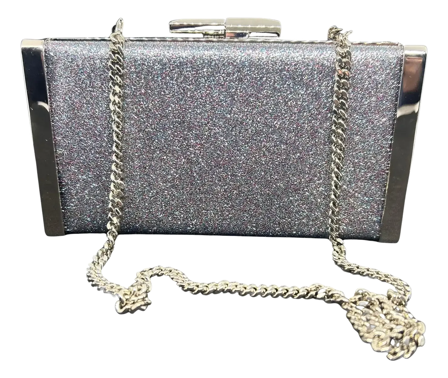 Amazing Jimmy Choo Silver Fine Glitter Fabric and Metal