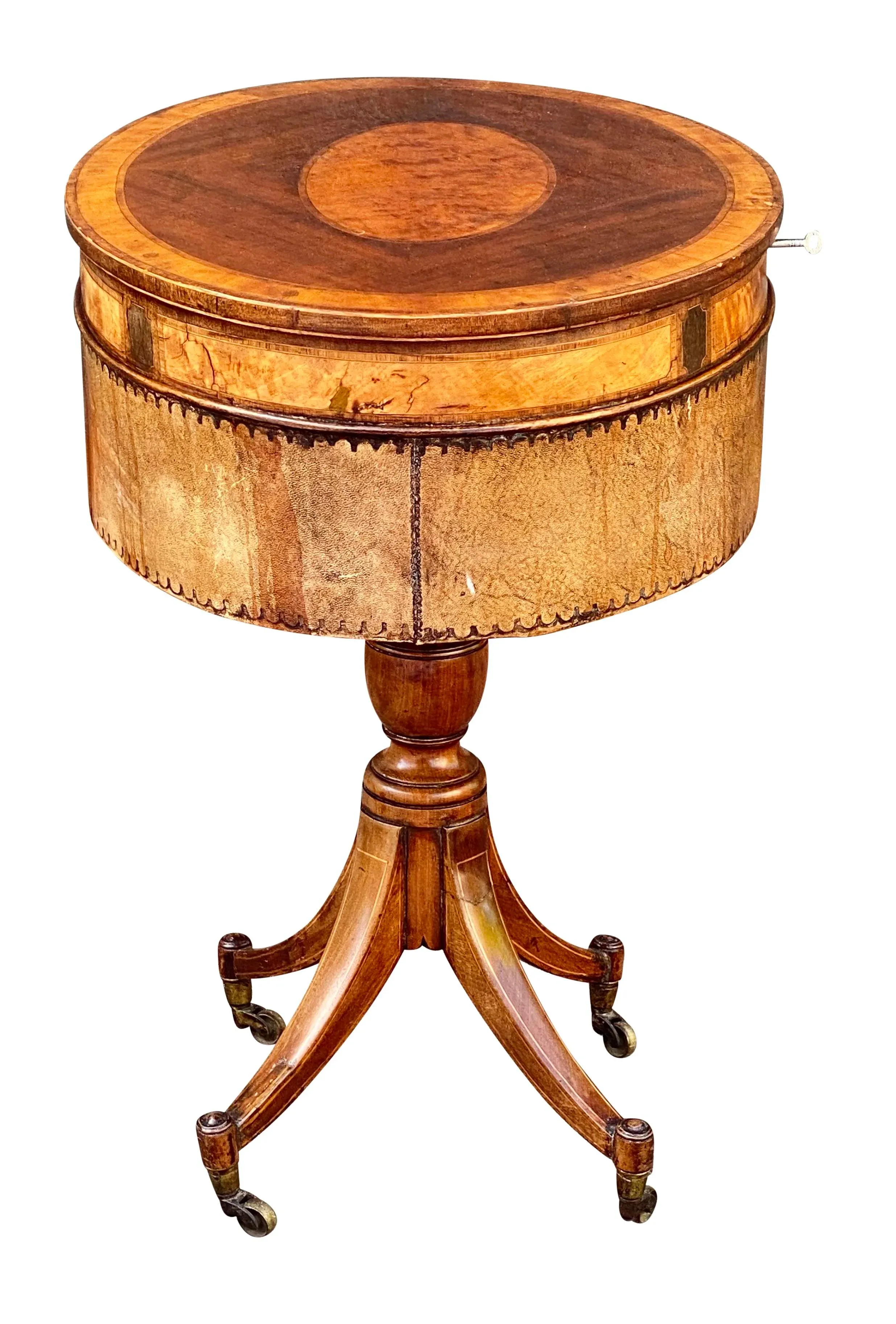 その他 happy Antique Regency Mahogany & Satinwood Sewing Stand is available for