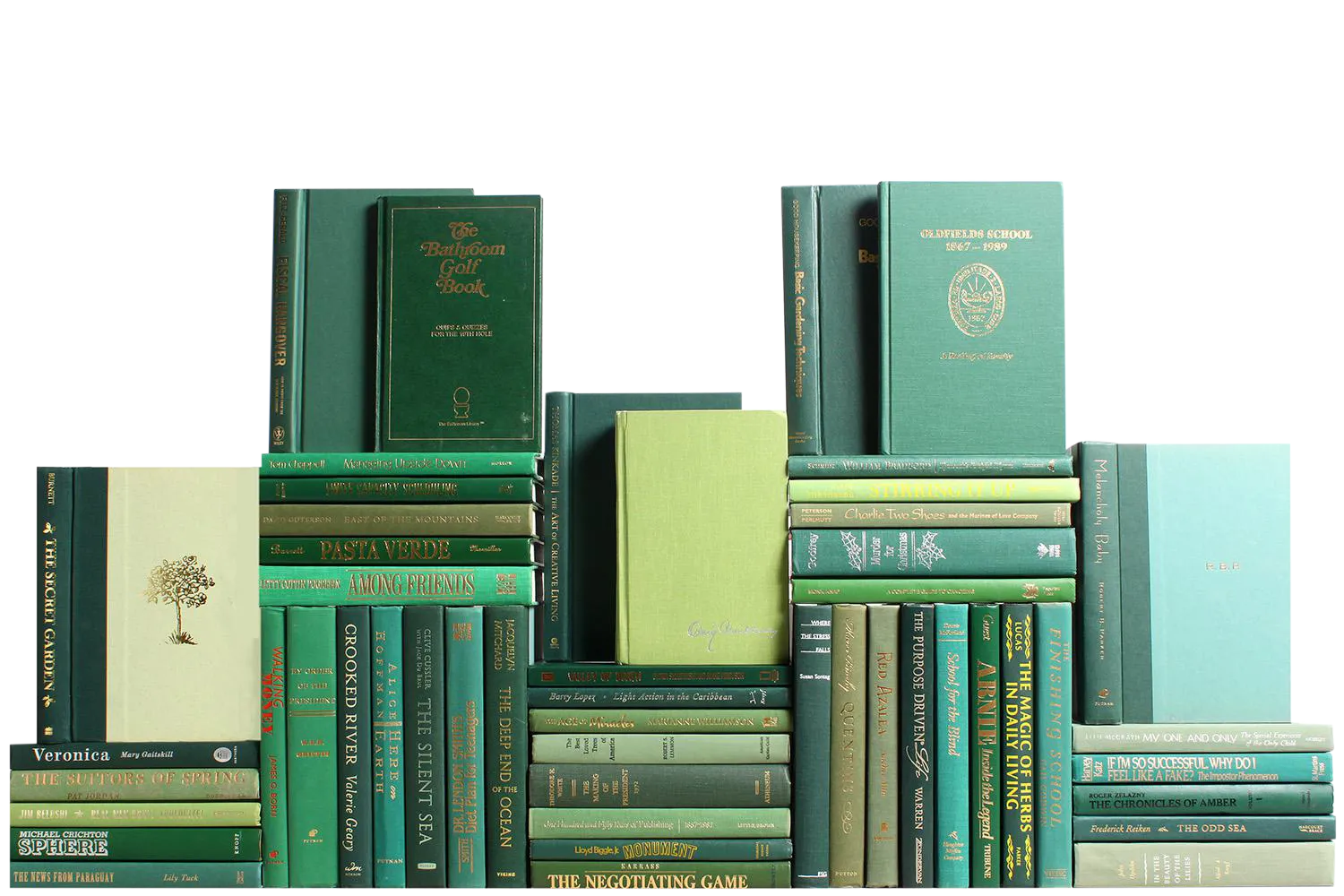 Modern Boxwood Book Wall Set of Fifty Decorative Books Chairish
