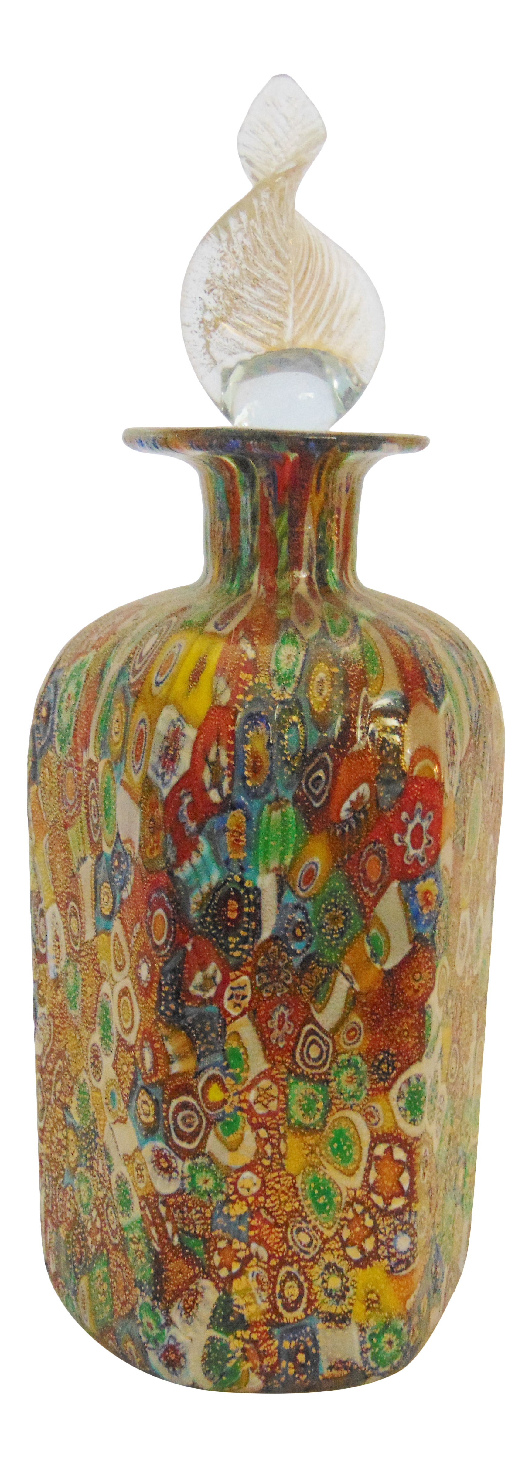 Italian Murano Glass Millefiori Perfume Bottle | Chairish