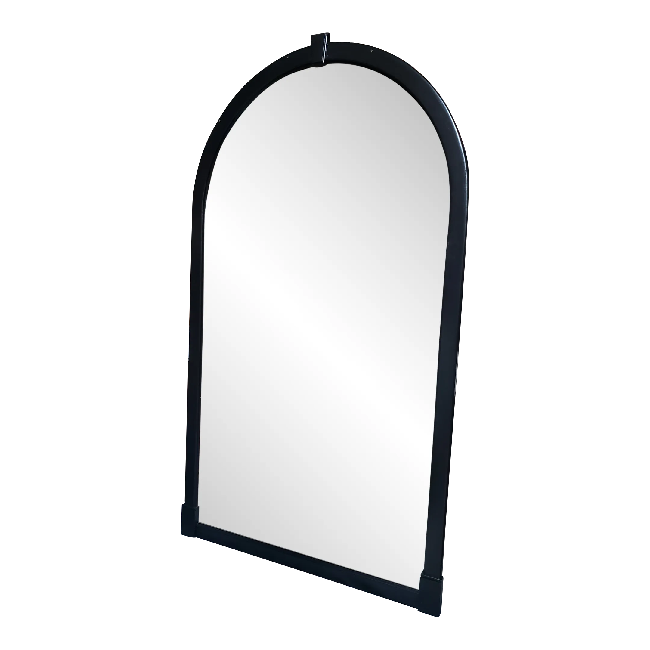 98 Inches Tall 1980s Arched Beveled Mirror With Wood Framing