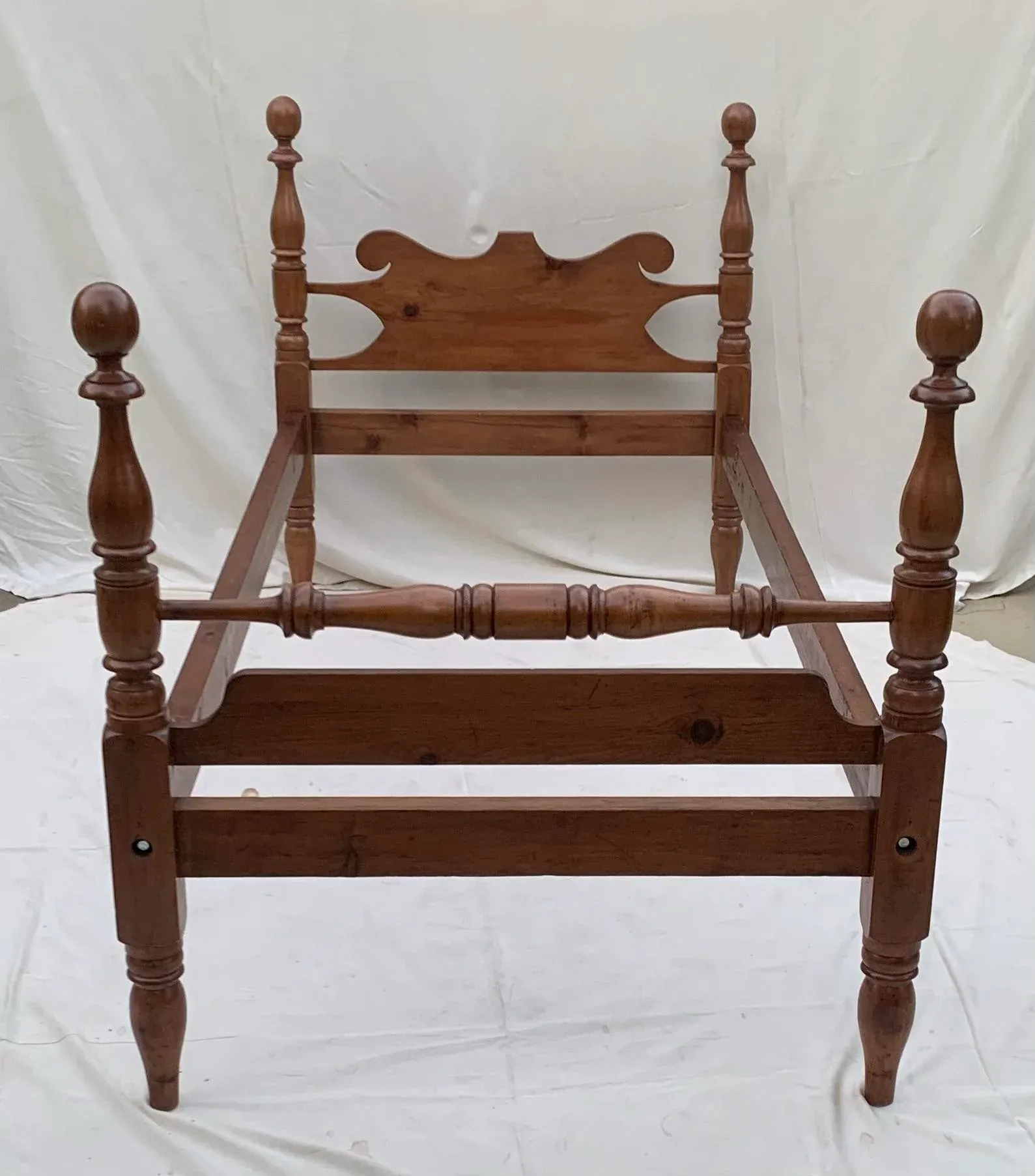 1960s Vintage Cannonball Twin Bed Frame | Chairish