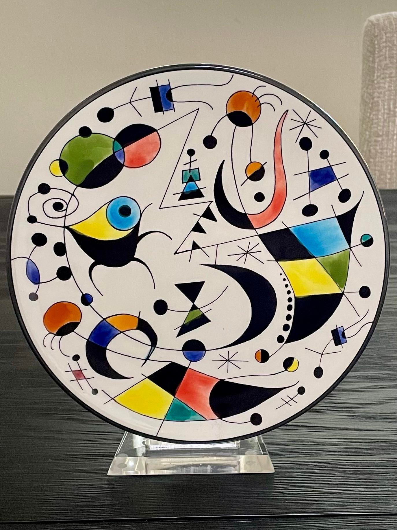 Vintage Abstract Joan Miro Style Ceramic Wall Plate, Spain