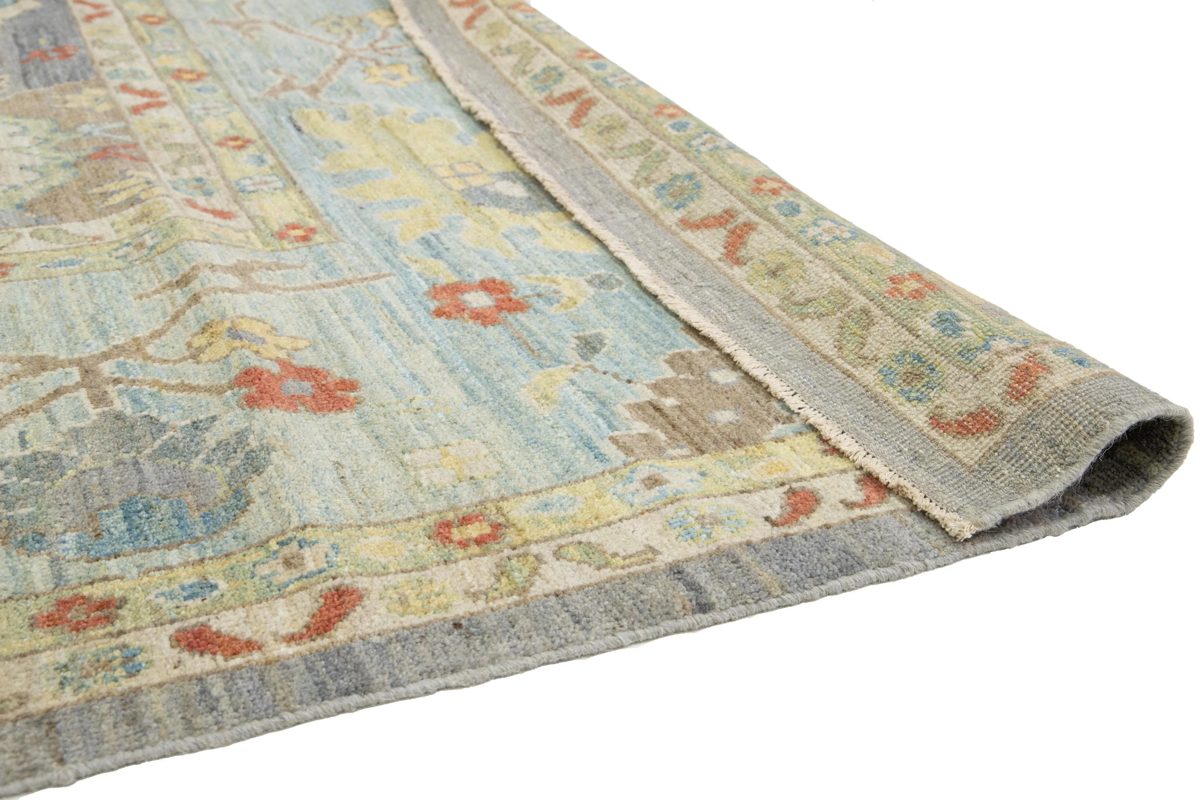 15 X 17 Apadana\'s Modern Sultanabad Allover Designed Wool Rug Handmade in Gray
