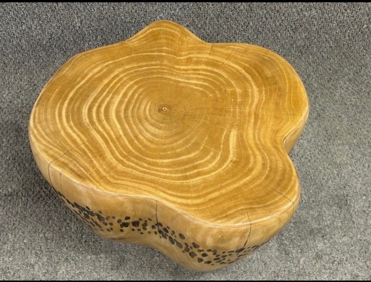 Hand-Carved Mid-Century Golden Ash Table by Daniel Pollock, 13