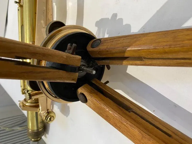 1953 Keuffel & Esser Surveyer\'s Transit on Outdoor Wood Tripod