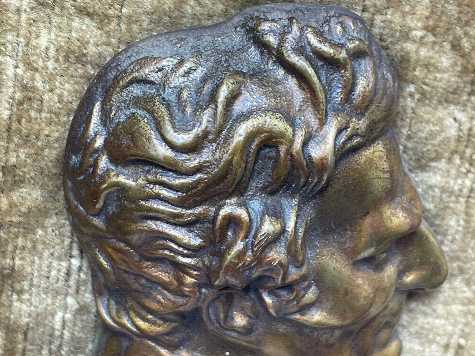 Traditional British Victorian Gilded Ormolu Bronze Portrait Duke Wellington Wall Sculpture
