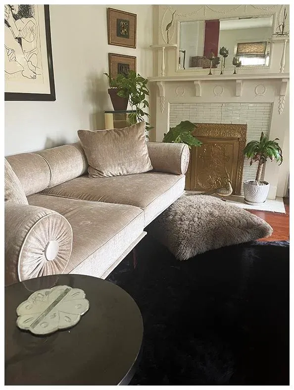 Contemporary Arhaus XL Sheepskin Floor Pillow Chairish