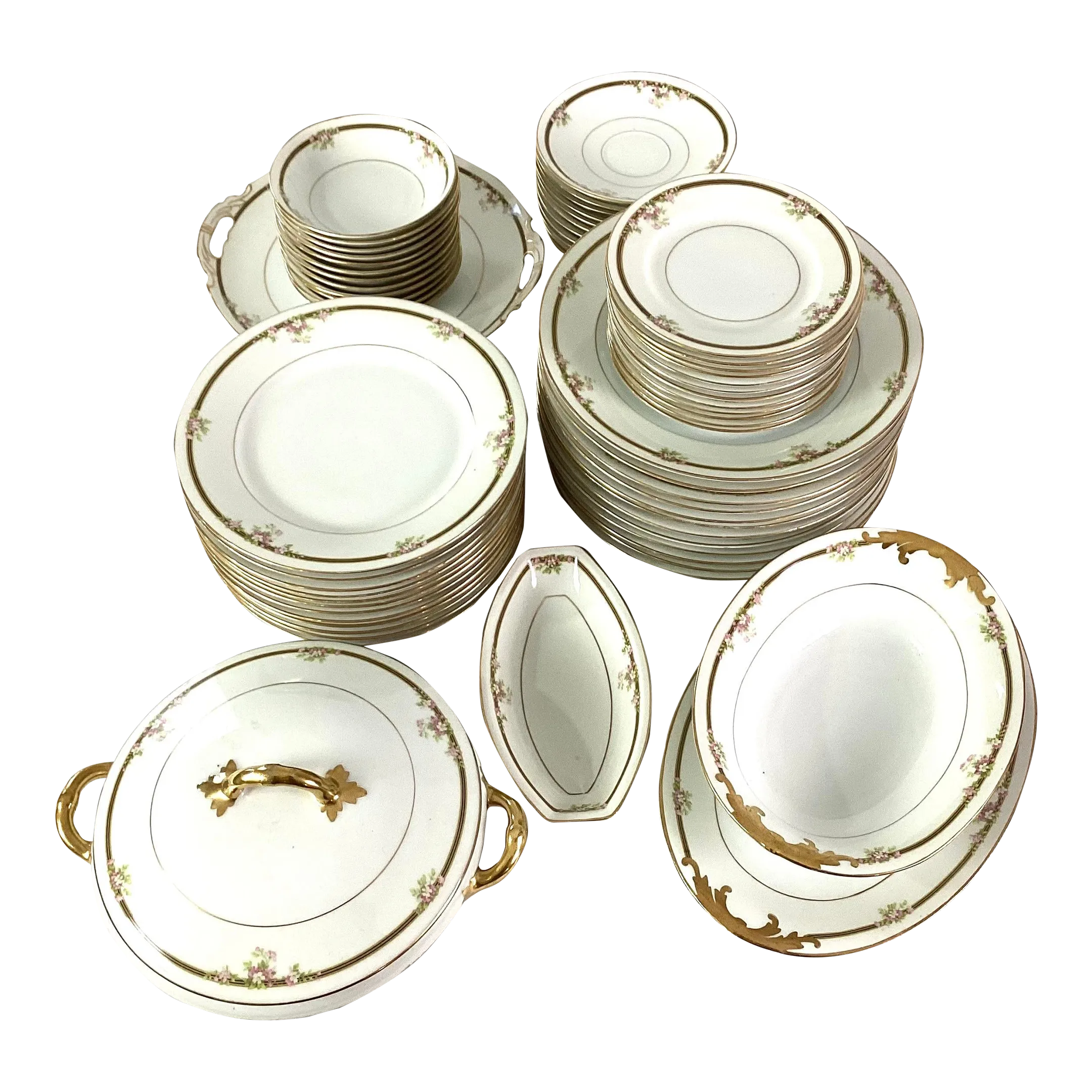 Late 19th Century Imperial Crown China Austria Dinnerware Service