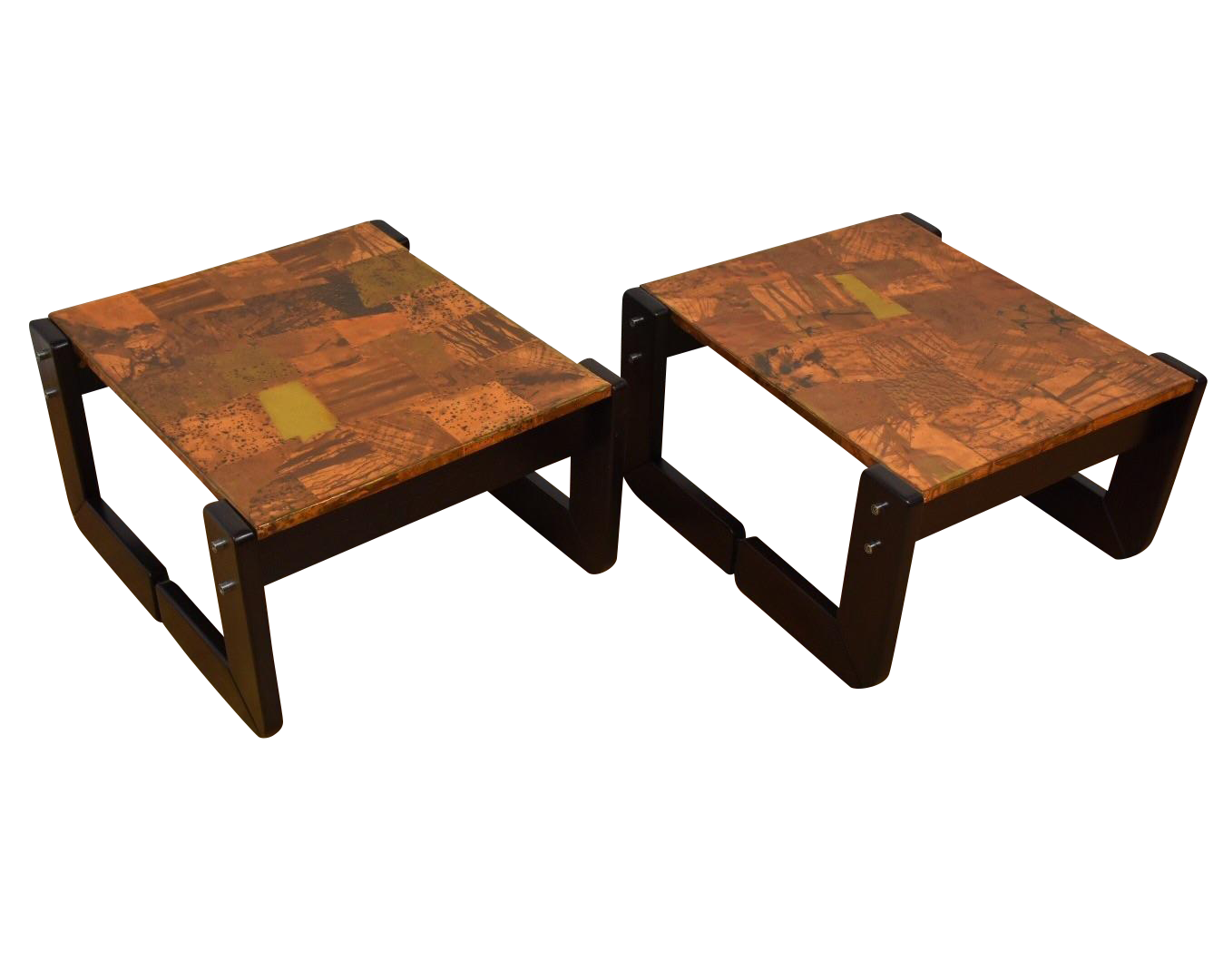 Percival Lafer Copper End Tables A Pair Chairish