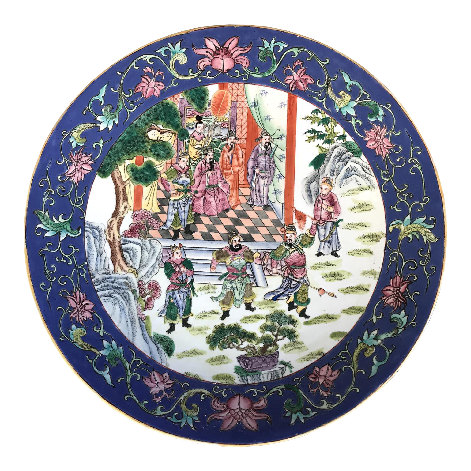 Mid Century Chinese Canton Ware Famille Rose Porcelain Plate Chairish