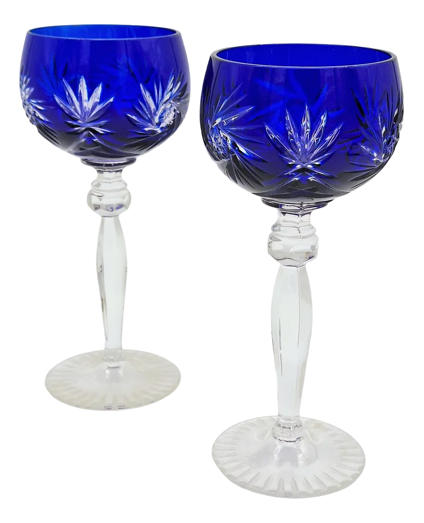 Lead Crystal Wine Glasses from Annahtte, 1950s, Set of 2