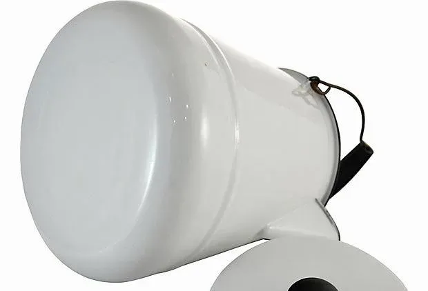 Black & White Enamelware Kettle