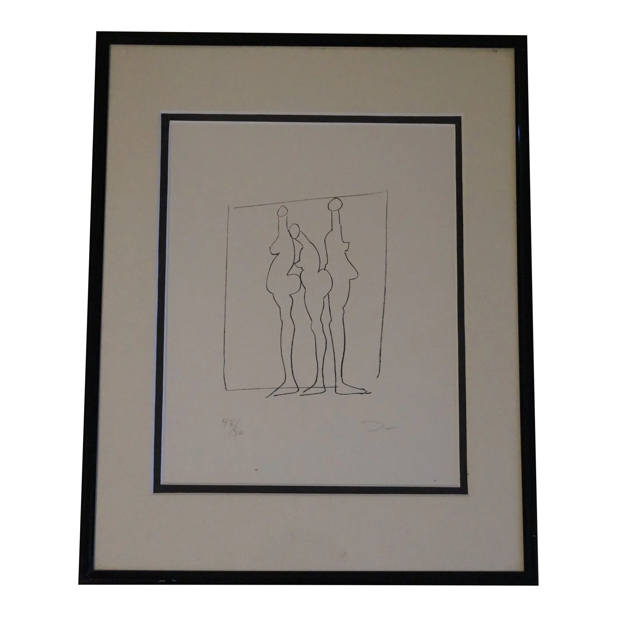 1960s Vintage Nude Line Drawing Prints - Signed and Numbered | Chairish