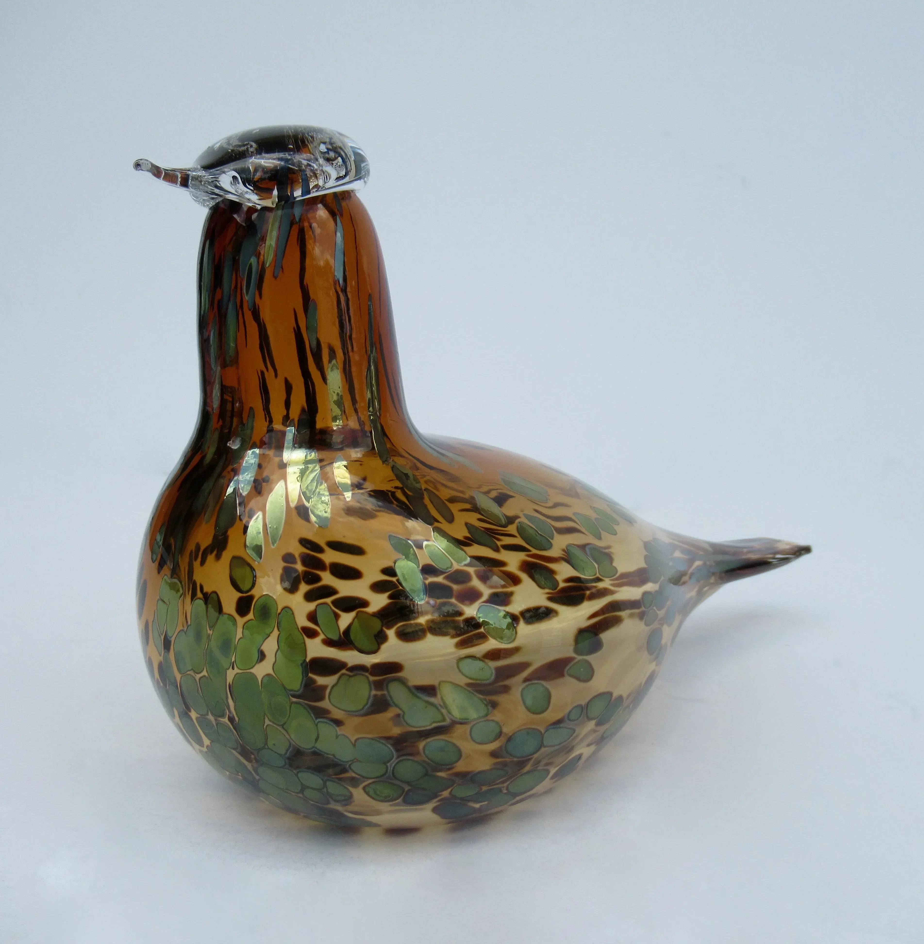 C.1994-96 Signed Oiva Toikka, for Iittala Mouth-Blown Amber Brown