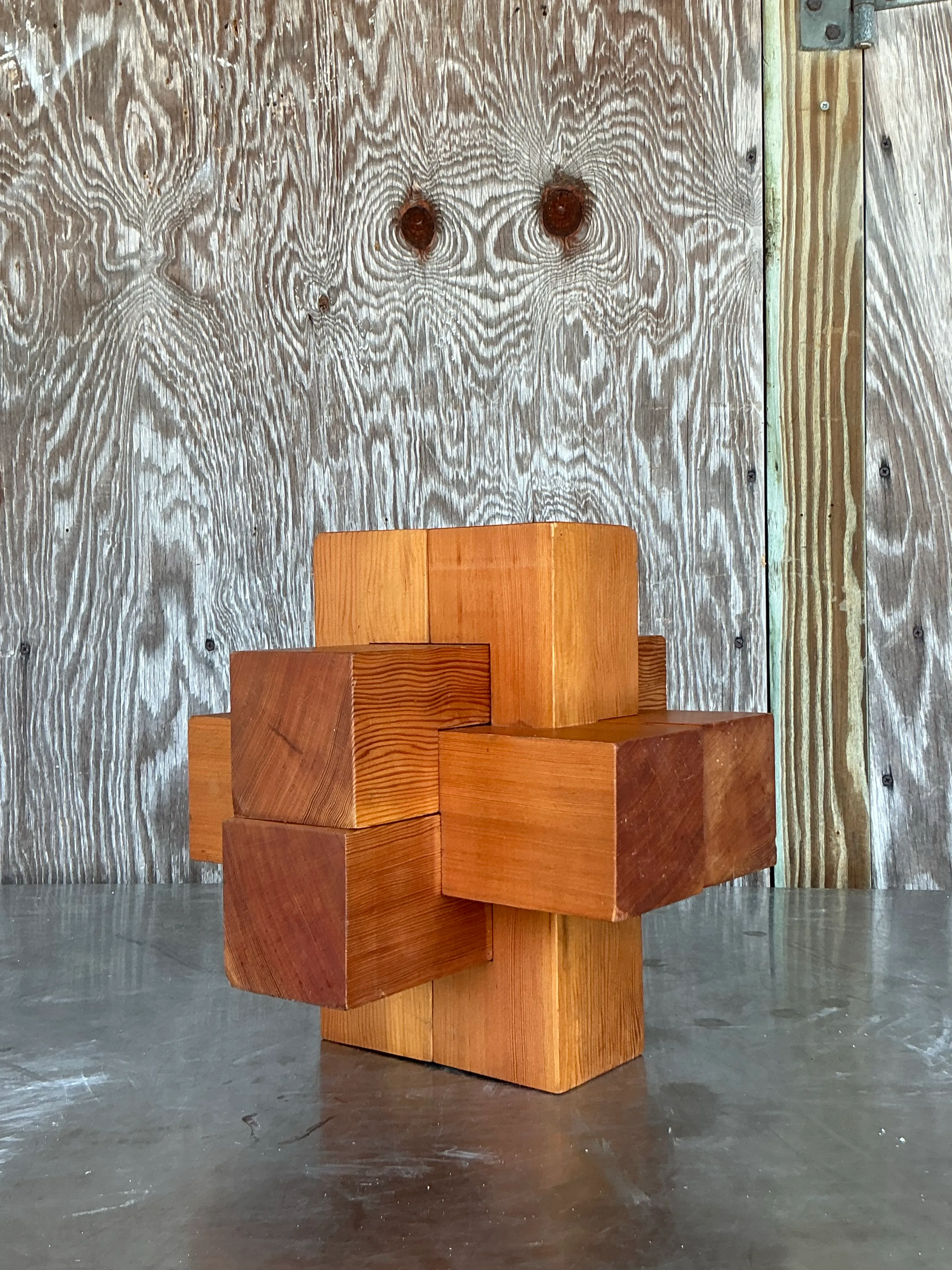 Vintage Boho Building Block Sculpture Chairish