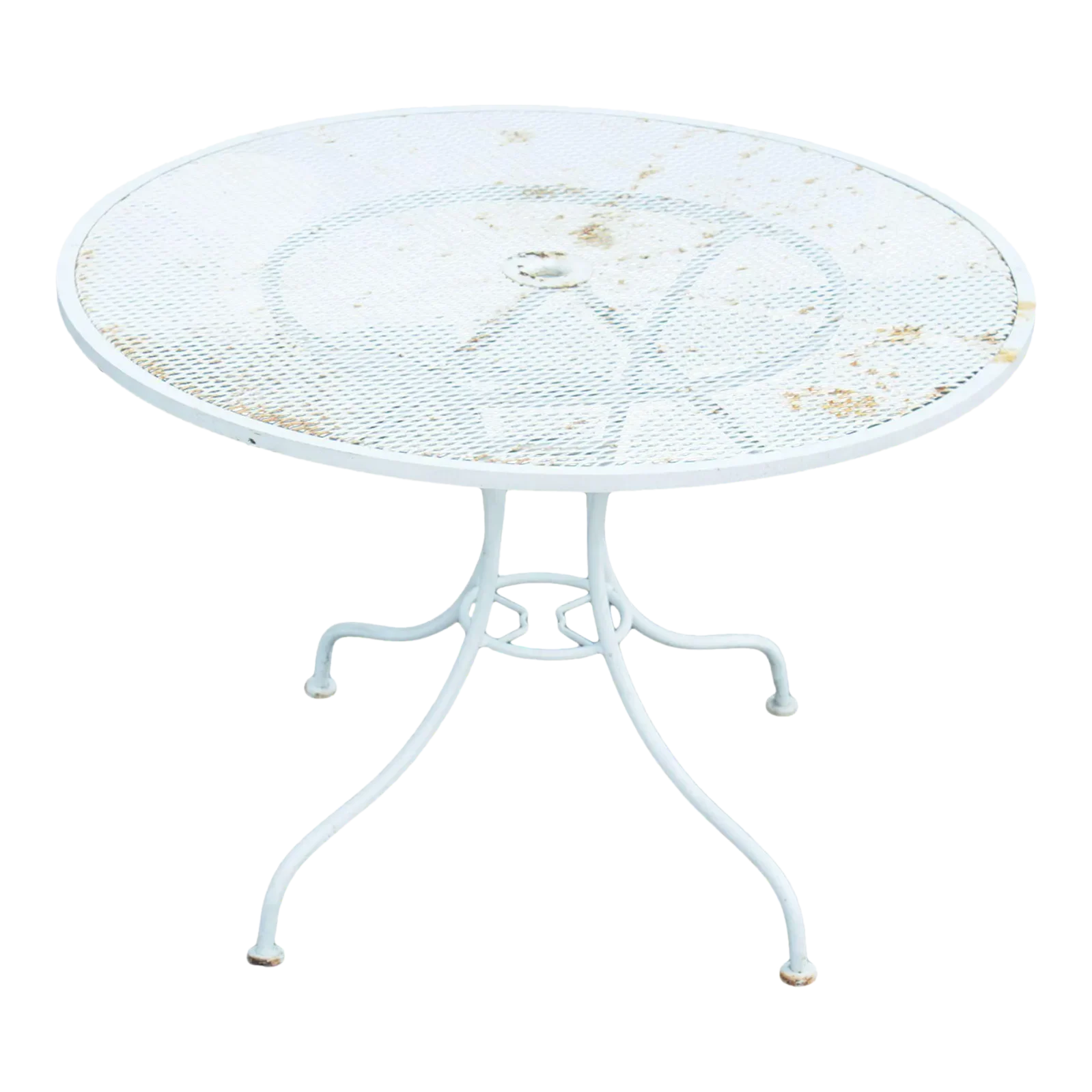 Vintage Wrought Iron Round Patio, Garden Dining Table Chairish