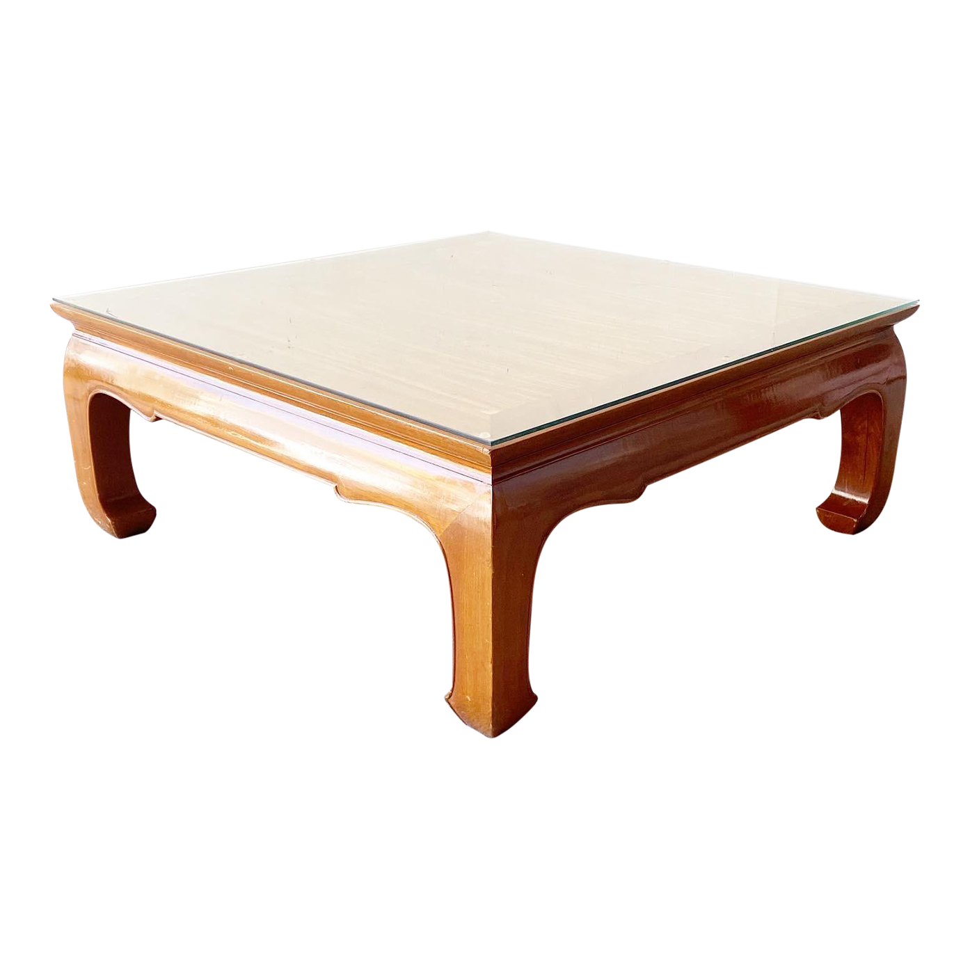 Vintage Ming Glass Top Coffee Table Chairish