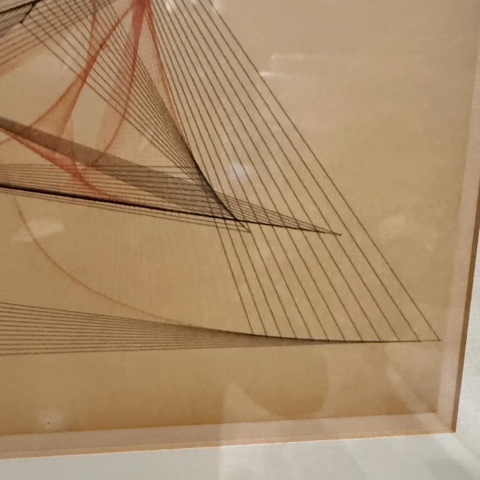 1943 Art Ink on Paper Abstract Drawing Signed Winkler
