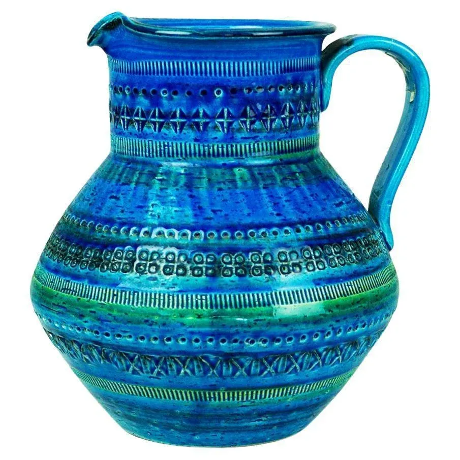 リトミニ ブルー フラビアビドッシ イタリア製 Mid-Century Italian Rimini Blu Ceramic Jar attributed to Aldo