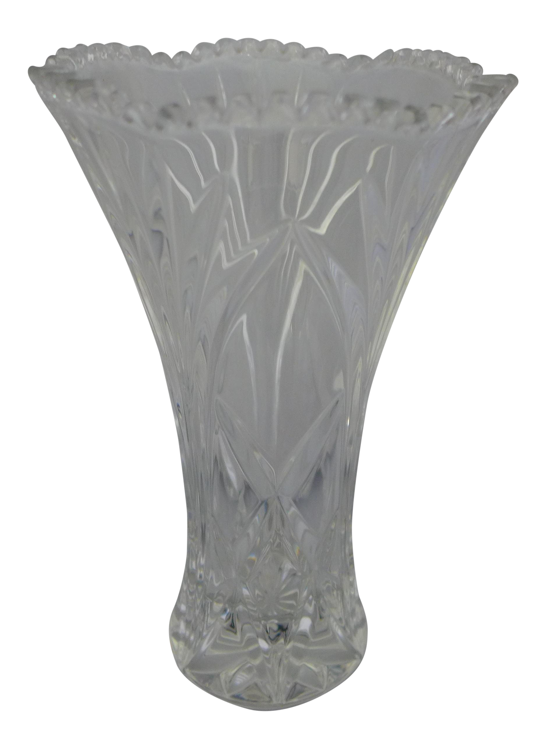 Vintage Heavy Cut Crystal Glass Vase Chairish