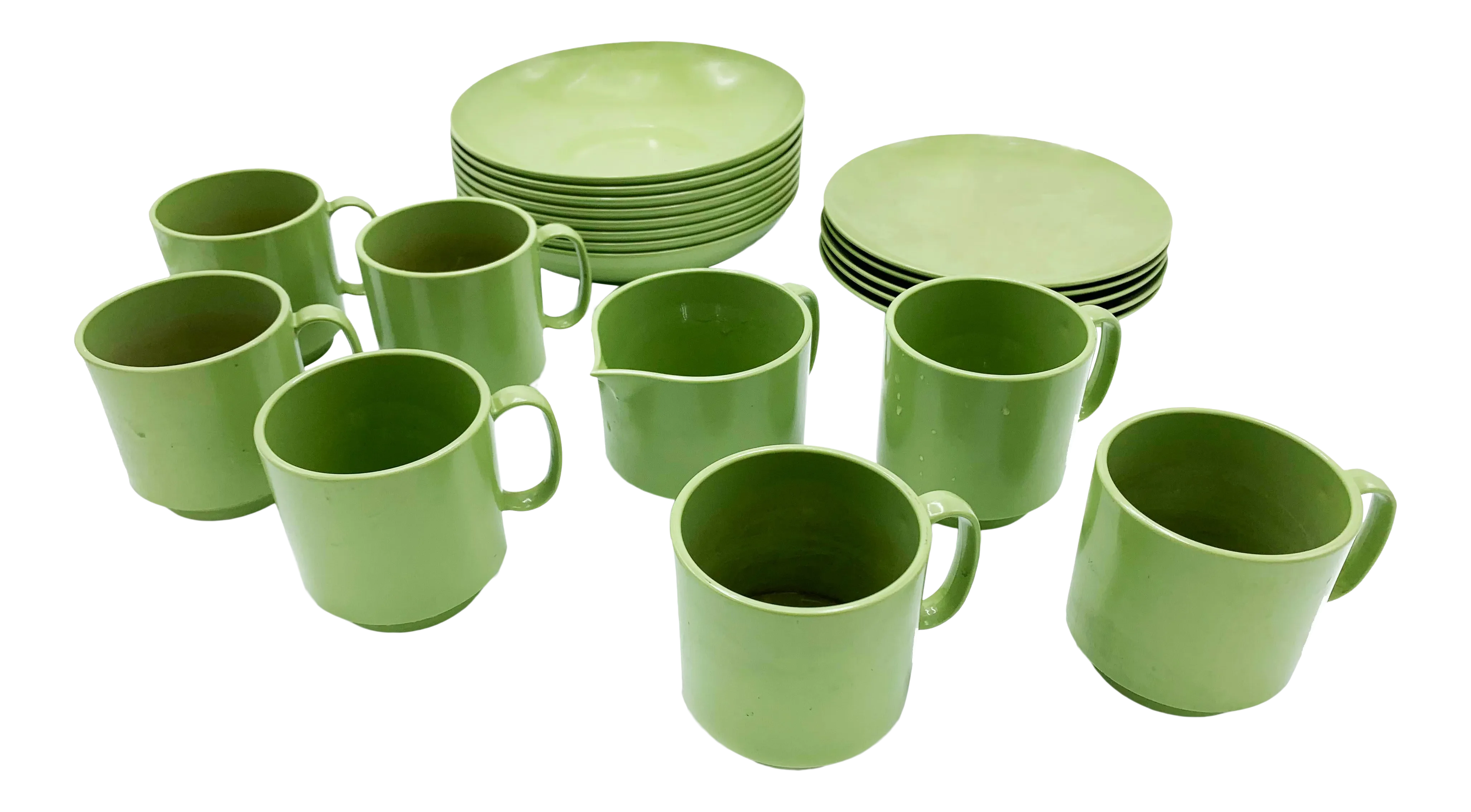 Mid-Century Modern Oneida Retro Green Melmac Dining Set 21