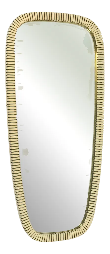 Mid-Century German Wall Mirror with Cut Metal Edge, 1950s
