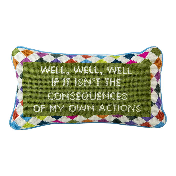 Furbish Well Well Well Needlepoint Pillow Chairish
