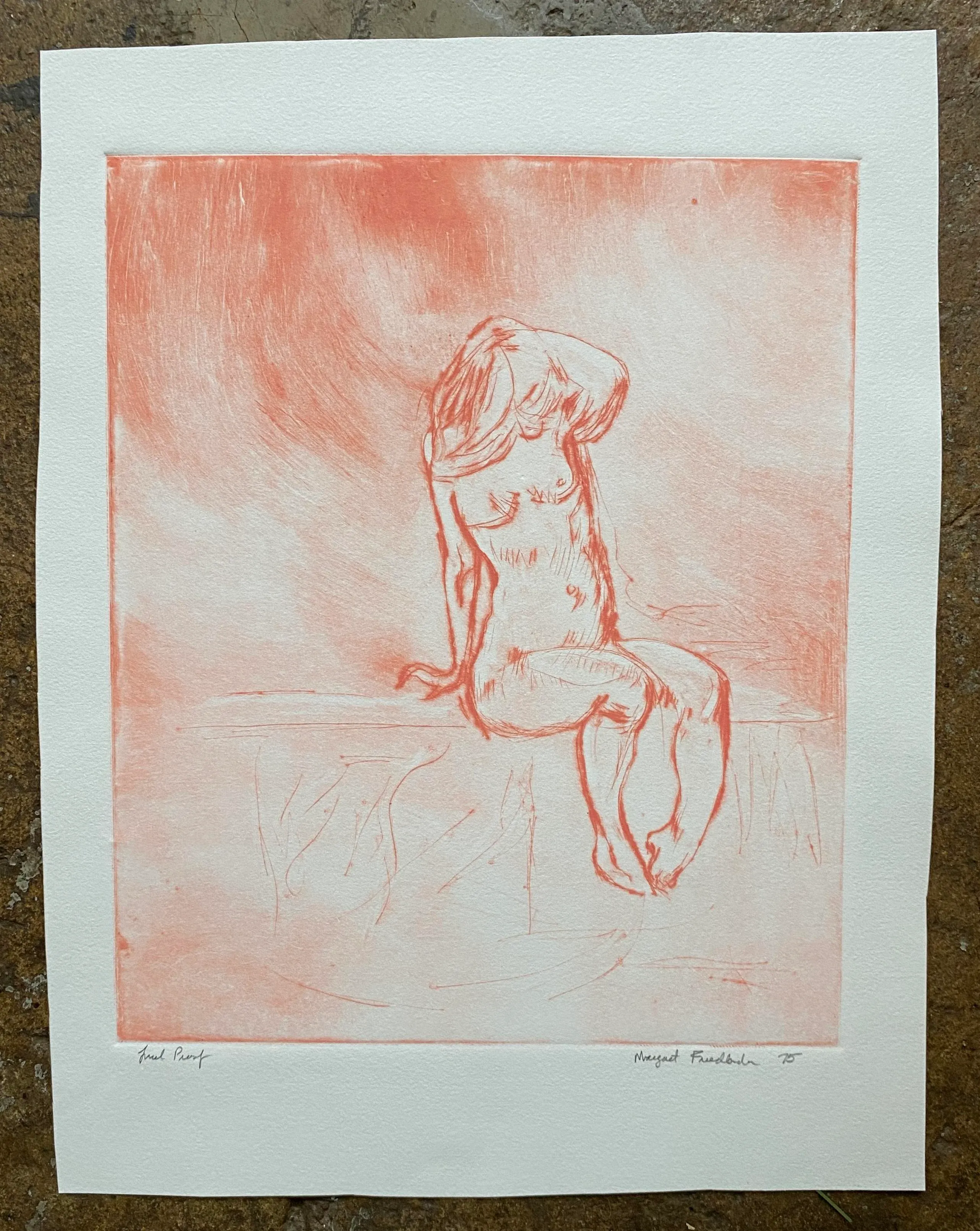 1975 Margaret Friedlander Female Nude Etching
