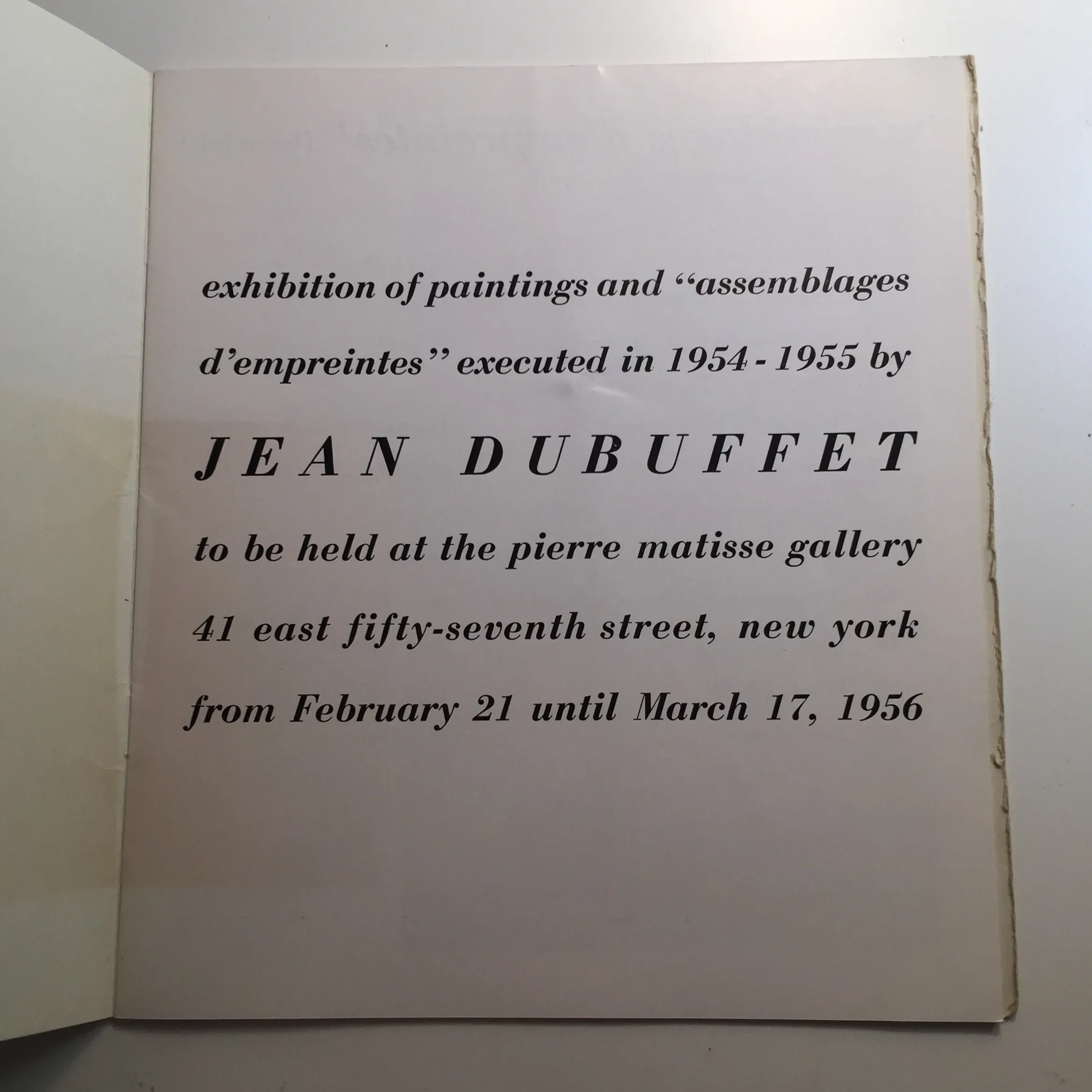 Book of Dubuffet Paintings and Assemblages, 1956