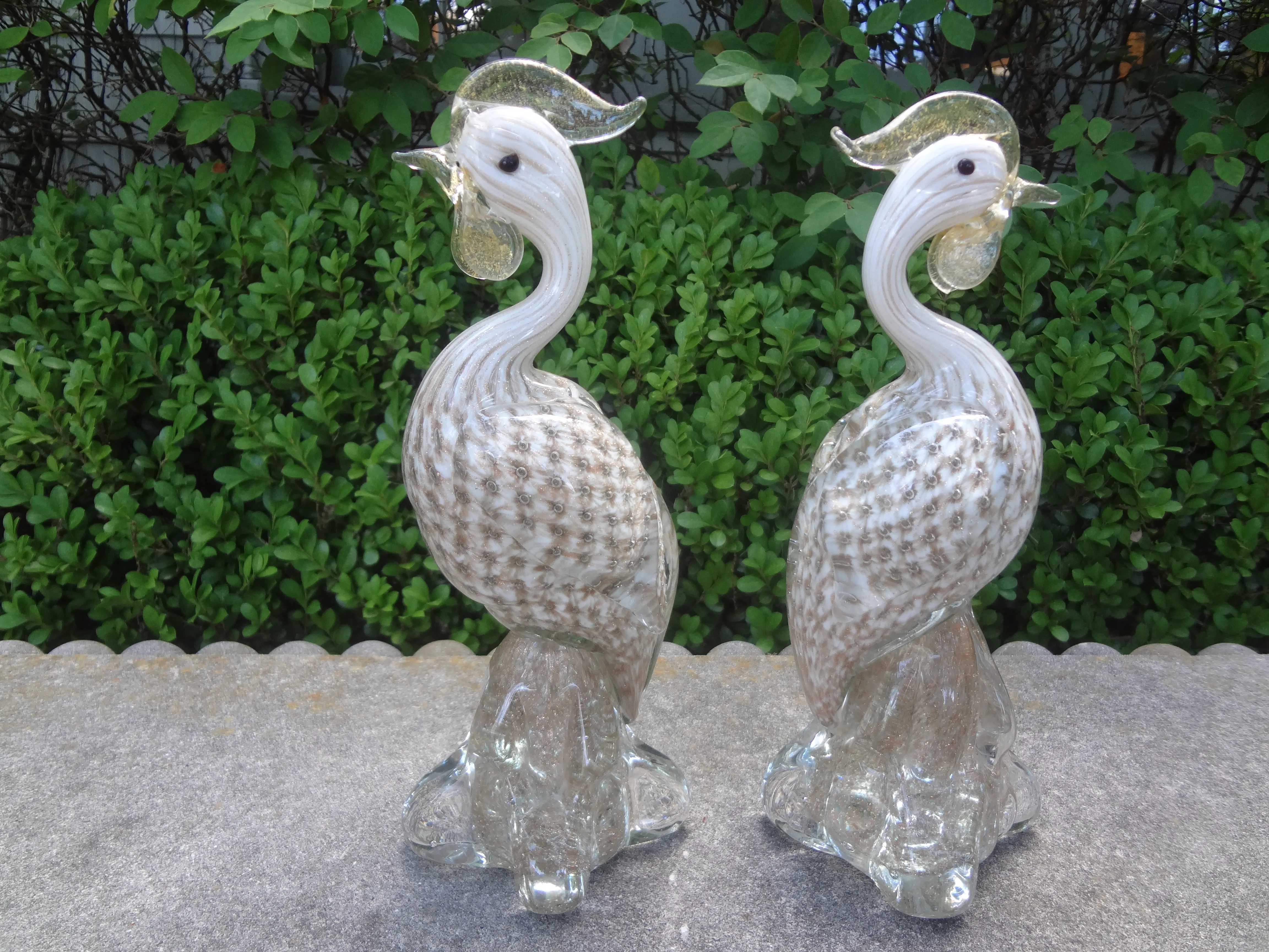Pair of Murano Glass Birds Attributed to Archimede Seguso