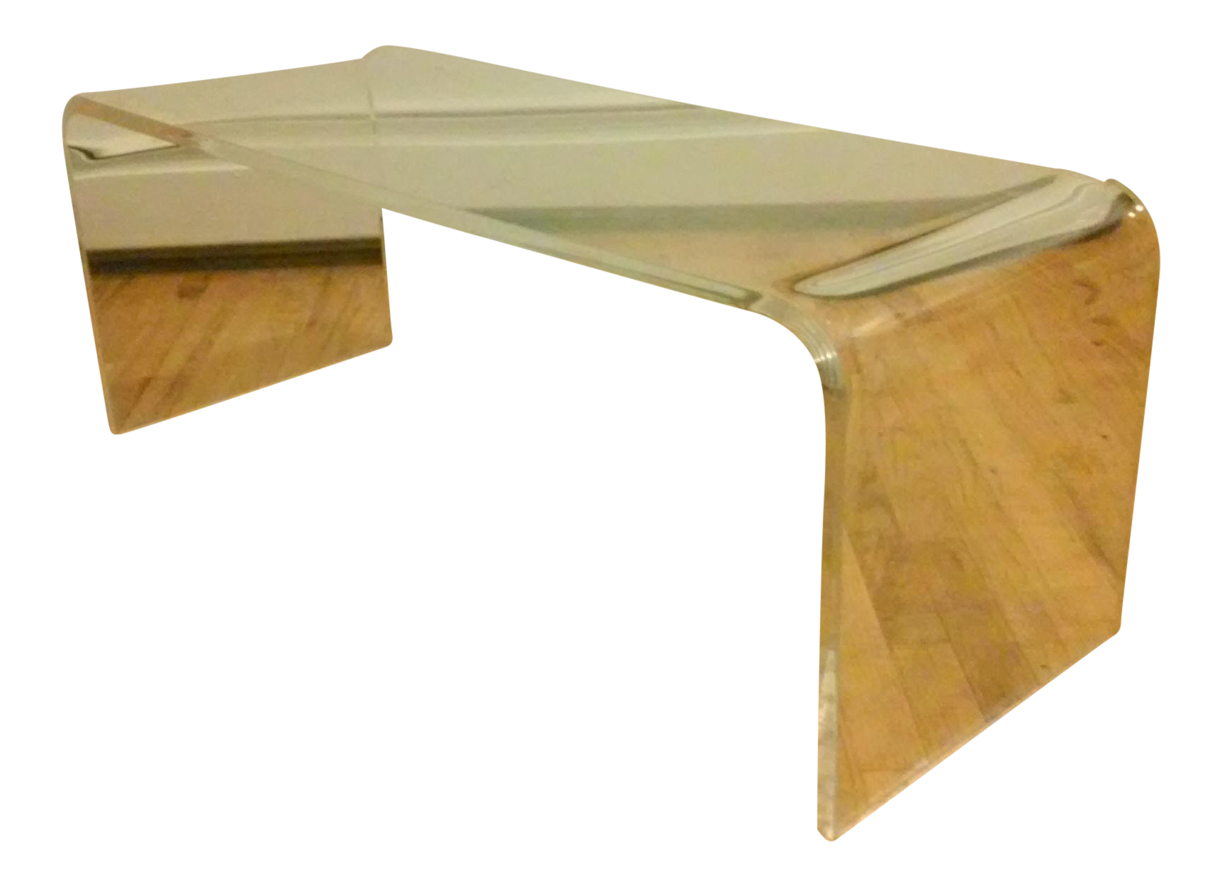 MidCentury Modern Lucite Waterfall Bench Chairish